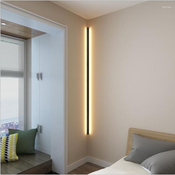 Lampada da parete moderna linea tipo luce angolo minimalista LED applique scala camera da letto comodino illuminazione interna