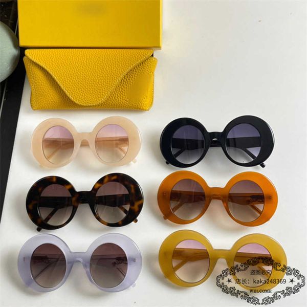 2023 Nuovi occhiali da sole firmati di lusso Luo Yijiafeng Stelle femminili Stessi occhiali da sole con montatura rotonda Moda maschile LW40089