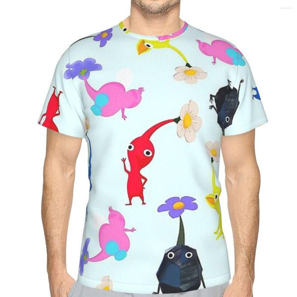 Erkek Tişörtleri Pikmin O Boyun Polyester Tshirt Renkli Oyun Orijinal İnce Gömlek Erkek Giysileri Moda