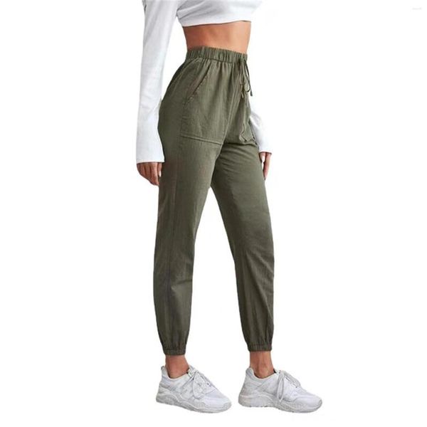 Женские брюки 2024, широкие хлопковые свободные летние брюки для женщин, повседневные брюки-карандаш, женские уличные спортивные штаны 1SZXO