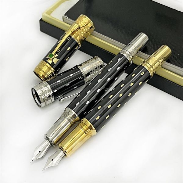 GIFTPEN Top Luxury Elizabeth Pens Limited Edition Black Golden Silver Graviert Classics Füllfederhalter Business Bürobedarf mit 222x