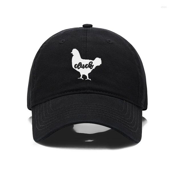 Berretto da baseball da uomo in cotone con ricamo pollo Berretto da baseball da uomo alla moda Cappello da donna Visiera sportiva Snapback Goccia solare traspirante per esterni