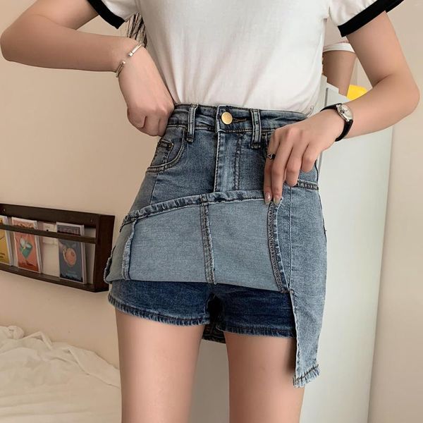 Frauen Jeans Frau Hosen Hohe Taille Rock A-Linie Denim Sommer 2023 Culottes Pantalones Vaqueros Mujer