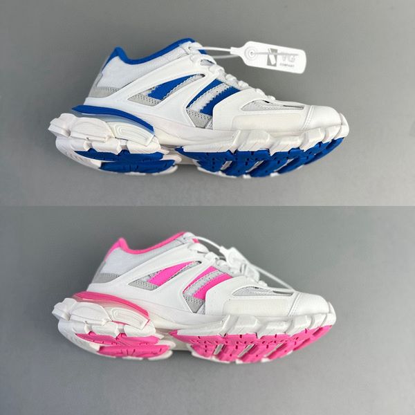 Track Forum Low Top Designer-Sneaker für Männer und Frauen. Puderweiß, blau, weiß, Hochleistungs-Stoffmaterial. Low-Top-Sneaker