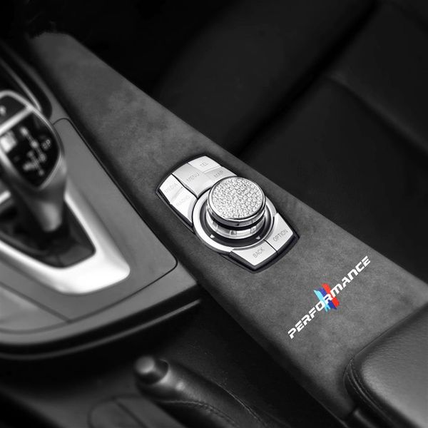 Alcantara Wildleder Wrapping Auto Multimedia Button Panel ABS Abdeckung M Performance Aufkleber Aufkleber für BMW F30 F34 F31 F36 F35 F33 F32179o