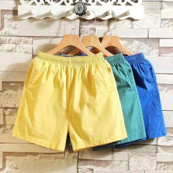 Herren Shorts Board Strand Männliche kurze Hosen Kordelzug Gelb Luxus mit Vintage-Baumwolle in großen Mengen Mode Eis kein Logo