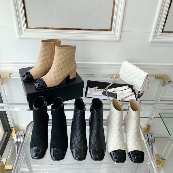 Markenhausschuhe mit höchster Qualität 2023 New Little Fragrance High Heel Style Martin Boots Damen Chelsea Naked Boots French Slim Short Boots