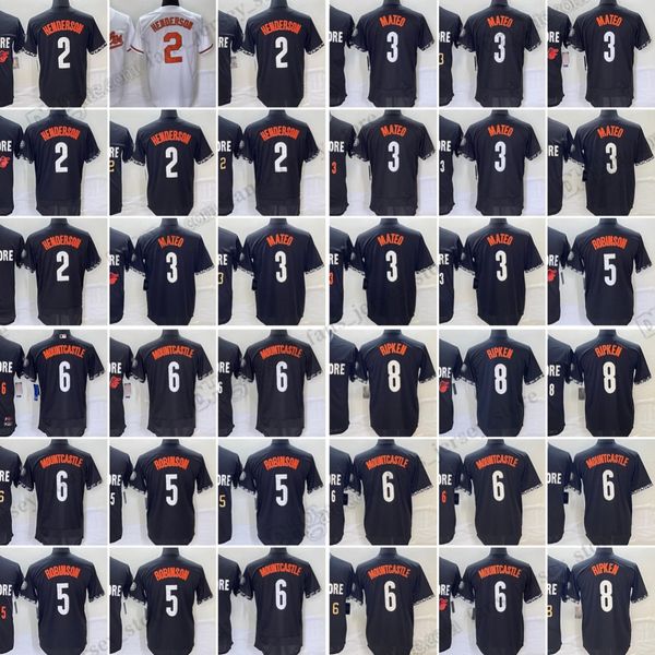 Adley Rutschman Camisas de beisebol Ryan Mountcastle Anthony Santander Brooks Robinson Austin Hays Adam Jones Manny Hado Ed Jersey Masculino S-3XL