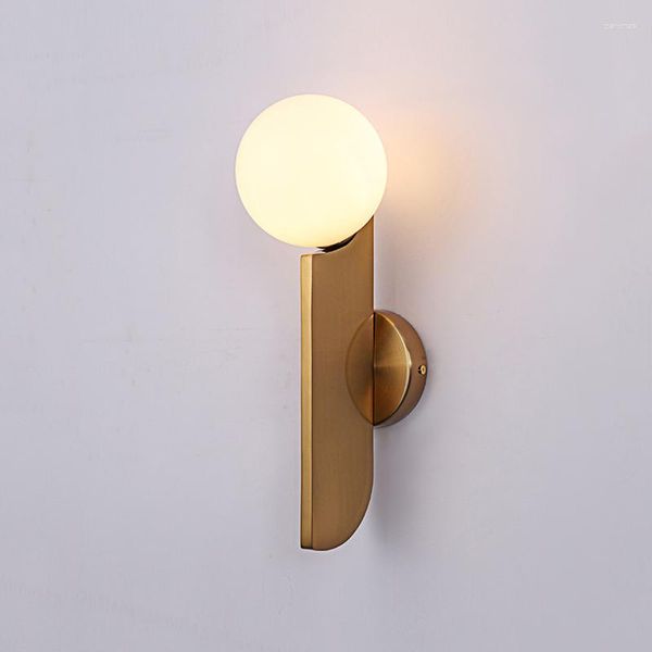 Lampada da parete europea luce lusso oro decorazione della casa soggiorno camera da letto testiera scorce moderno LED vetro ferro arte una palla Llamp