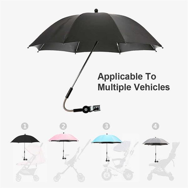 Guarda-sol Universal para Carrinhos e Buggies Carrinho Guarda-chuva para Sol e com Capa de Chuva Proteção Solar Carrinho Guarda-chuva H1015247D