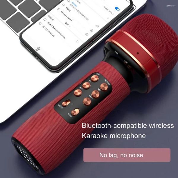Microfones WS-898 Microfone sem fio compatível com Bluetooth Mic multifuncional FM Áudio com mudança de voz Suprimentos para alto-falantes Karaokê portátil