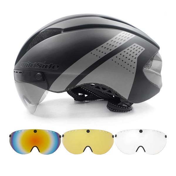 Aero capacete tt contra-relógio ciclismo para homens e mulheres óculos de corrida bicicleta de estrada com lente Casco Ciclismo equipamento de bicicleta 230801