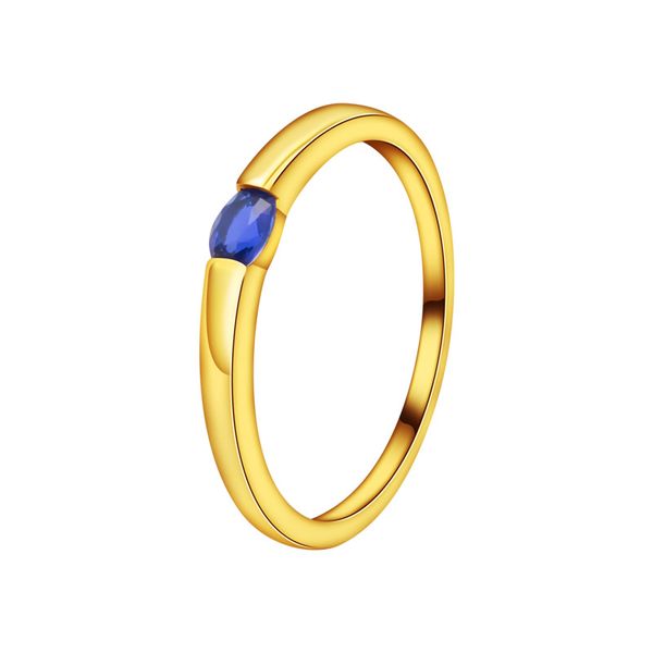 2023 VENDITA CALDO 100% S925 Sterling Silver Sapphire Ring in Giappone, Corea del Sud e Europa, design di nicchia alla moda con un tocco di anello d'oro giallo