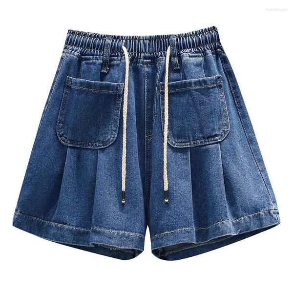 Frauen Shorts Sommer Frauen Denim Mit Kordelzug Weibliche Lose Elastische Taille Kurze Jeans Plus Größe Frauen Hosen