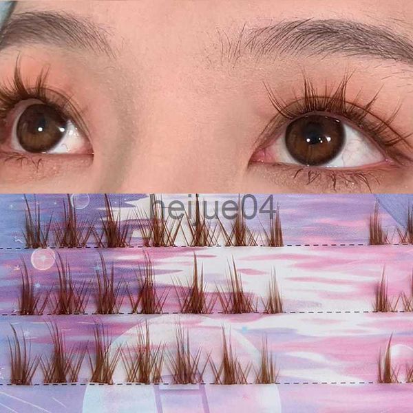 Ciglia finte Brown 3D professionale di alta qualità Heat Bonded Cluster eye Lashes trucco Estensione ciglia Cosmetici forniture bellezza all'ingrosso x0802