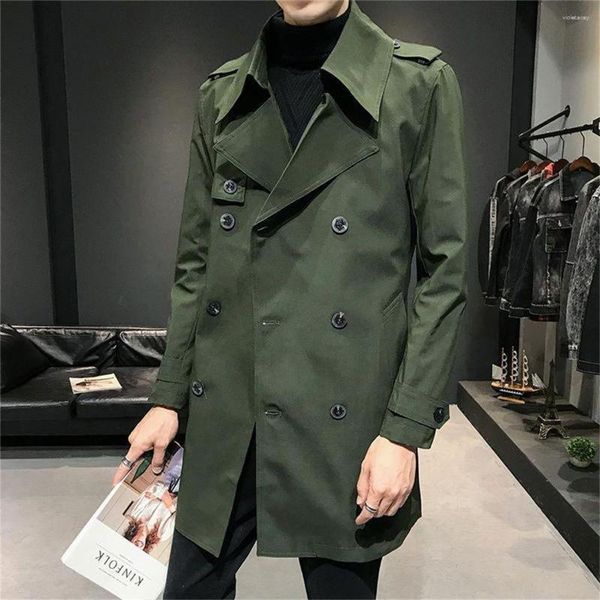 Trench da uomo Abbigliamento uomo 2023 Sopra le ginocchia Primavera Stile giapponese Harajuku Utensili Allentato Retro Giacca a vento monopetto Q74