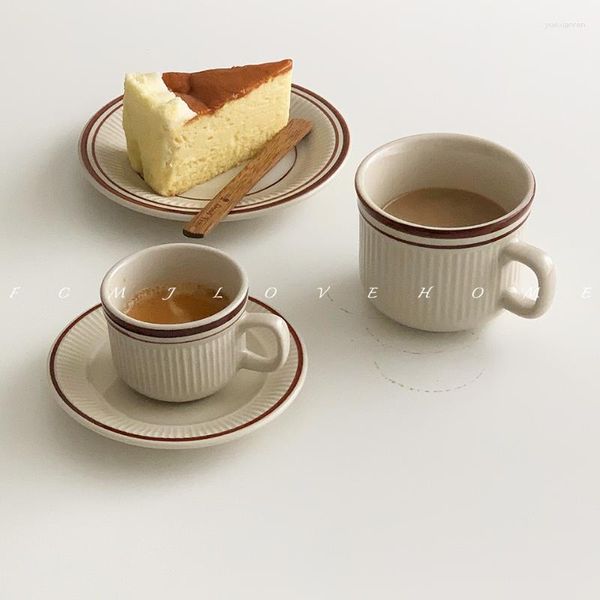 Tassen Untertassen Kaffeetasse Set Niedlich Retro Italienischer Espresso Kleine Kapazität Keramik Und Küche Esszimmer Bar Geschirr Tazas De Cafe