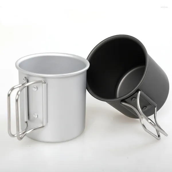 Tazze Mug Camping Cup Outdoor Pieghevole Acqua Portatile Ultraleggero Lega di alluminio Sotto-caffè Tè