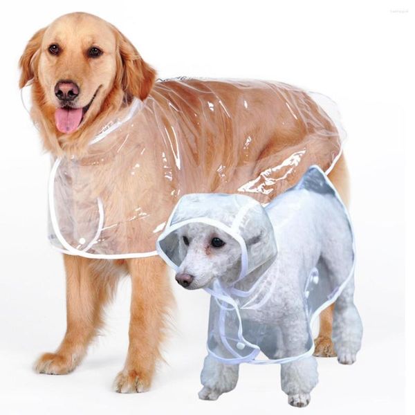 Hundebekleidung Haustier-Regenmantel-Kleidung-Welpen-transparenter Regen-Slicker-wasserdichte Hunde-Overall-Kleidung für kleine große XS-7XL