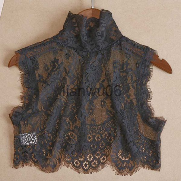 Kadınlar bluz gömlekleri yeni vahşi dantel bluz dekoratif joker gömlek yaka ile kazak dekoratif yaka sonbahar kulak dişi yaz vahşi bluz bayanlar j230802