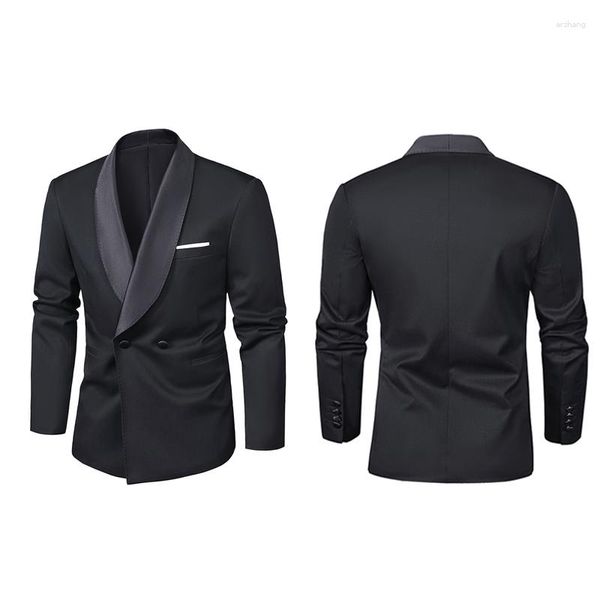 Ternos Masculinos Grande Gola Faca Moda Jaqueta Negócios Casual Traje Formal Trabalho Terno de Casamento Anfitrião Performance Baile Festa Vestido de Noite