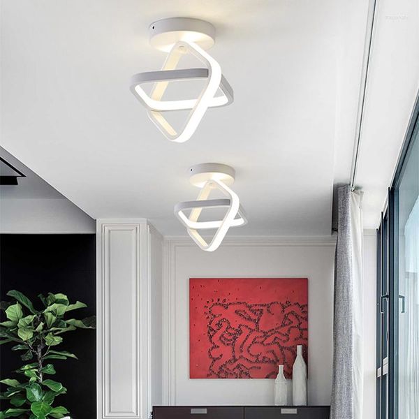 Luminárias de teto modernas simples LED corredor luminária de acrílico varanda bengaleiro iluminação regulável 220/110 V decoração da casa