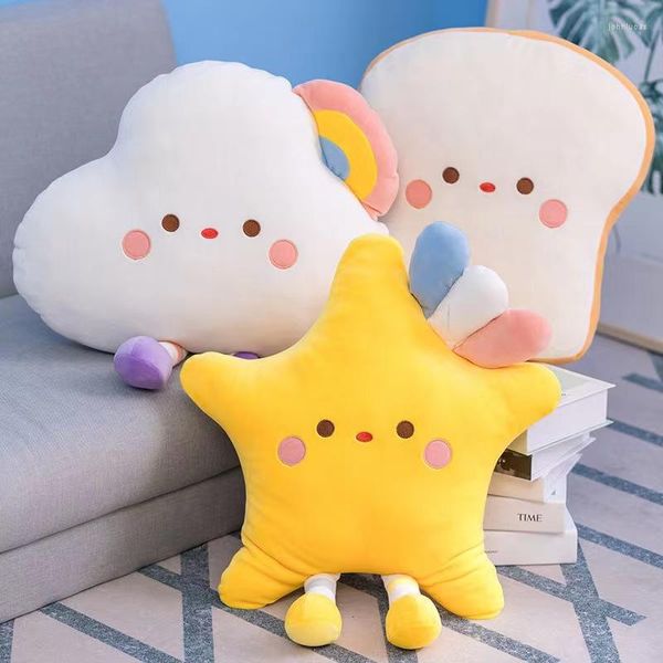 Cuscino giocattolo creativo peluche morbido farcito luminoso stelle incandescenti nuvola pane mela giocattoli regalo per bambini bambini ragazze