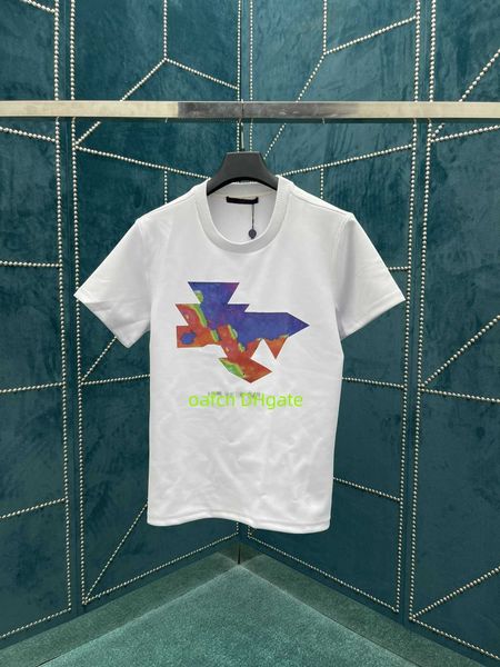 5A Tasarımcı Erkek Tişört Gömlek Moda Moda Masalar Göğüs Harita Plakası Baskılı Gevşek T-Shirt Pamuk Yaz Gevşek Kollu Depolama Çantası ile Dekorasyon