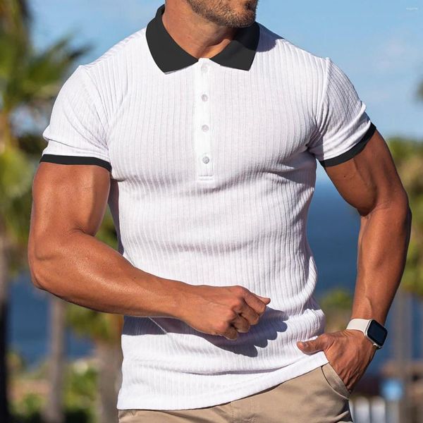 T-shirt da uomo T-shirt da allenamento a maniche corte elasticizzata muscolare Camicia casual slim fit Camicetta da strada etnica Top per la primavera autunno