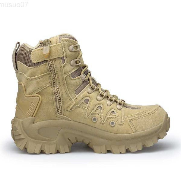 Stivali New Autunno Inverno Stivali militari Outdoor Stivali da trekking maschili Uomo Special Force Desert Tactical Combat Stivaletti Stivali da lavoro da uomo L230802