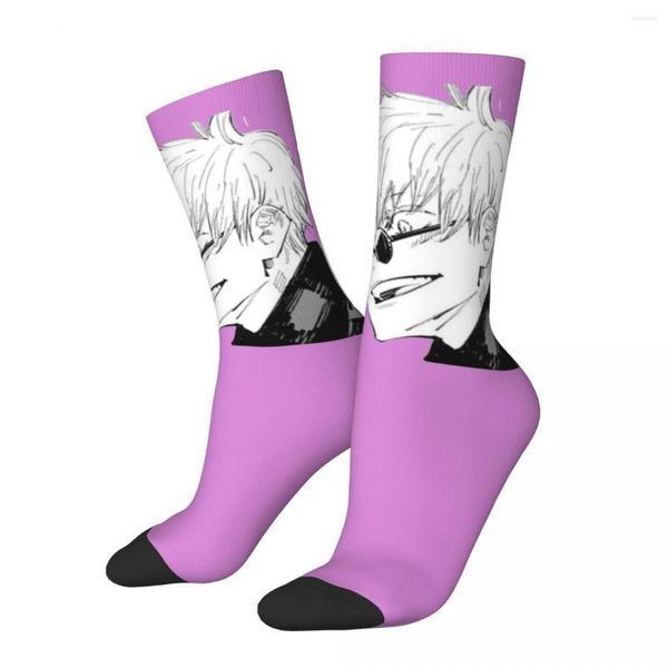 Calcetines de hombre Happy Funny Compression Jujutsu Kaisen Satoru Gojou Vintage Harajuku Premium Anime Hip Hop Seamless Crew Crazy Sock