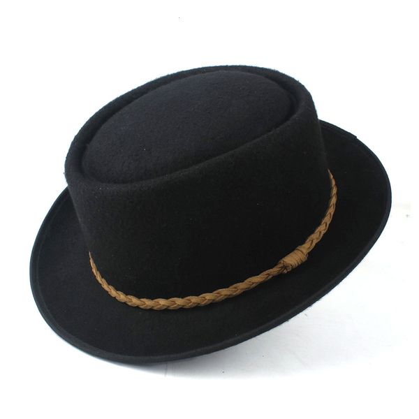 Chapéus de Aba Larga Balde Masculino Feminino Pork Pie Hat Viagem ao ar livre Casual Vintage Trilby Pop Jazz Tamanho 58CM 230801