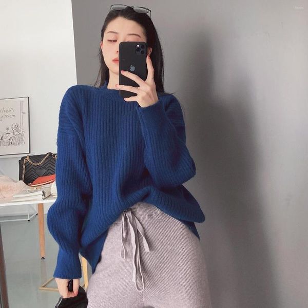 Женские свитера Ангора Смешанная твиль текстура свободный пуловер
