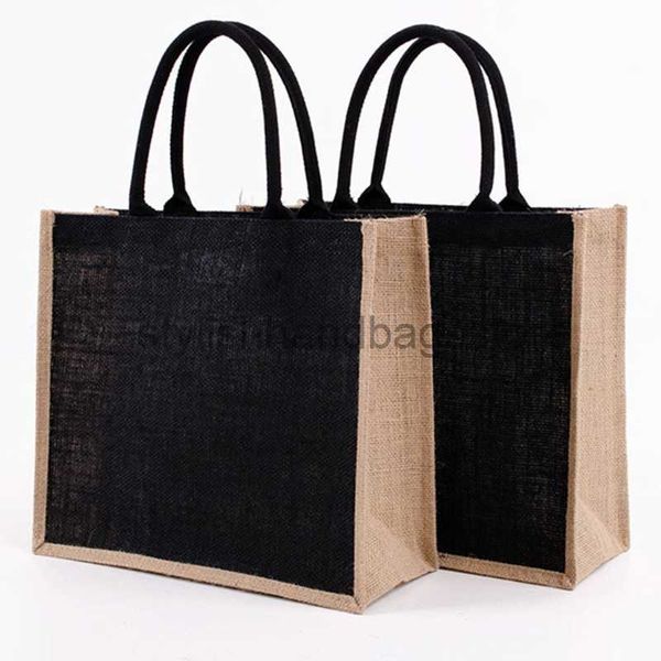 Totes Wiederverwendbare Jute-Handtasche, umweltfreundliche Jute-Einkaufstaschen, stilvolle Handtaschen