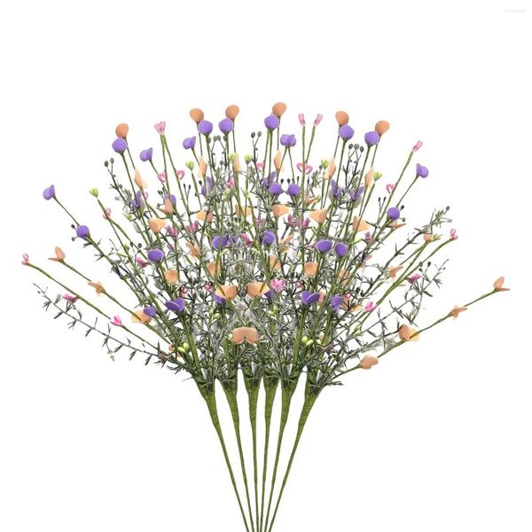 Flores decorativas primavera ramos de flores falsas decoração de casa festa decoração de quarto de casamento jardim faça você mesmo planta seda pequena fresca selvagem