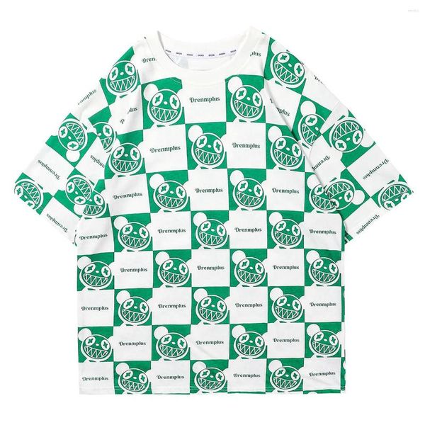 Camisetas masculinas Copy LACIBLE Harajuku Hip Hop Xadrez Avatar Graphic Summer Cartoon Tees Men Women Casual Cotton Loose Tee Tops
