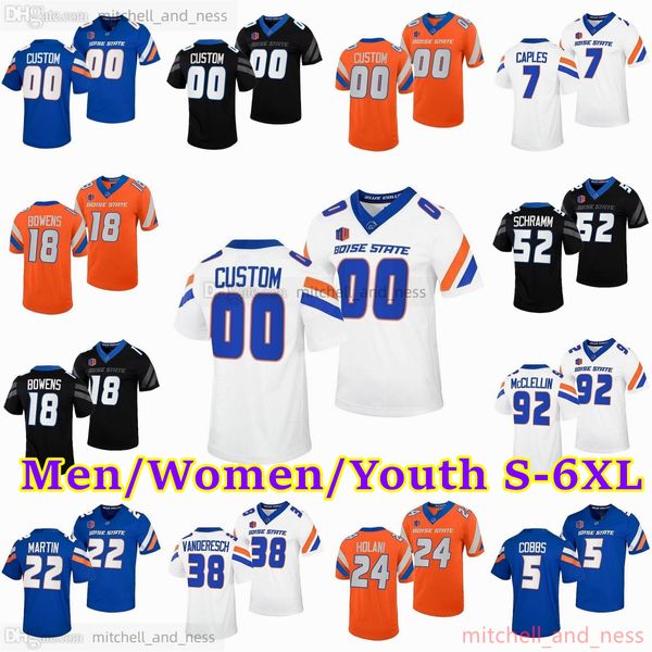 Custom XS-6XL NCAA Boise State Football Jersey 22 Doug Martin 18 Billy Bowens 10 Taylen Green 7 Ezekiel Noa 5 Stefan Cobbs 4 Brett Rypien 27 Jay Ajayi 11 Kellen Moore Crowe