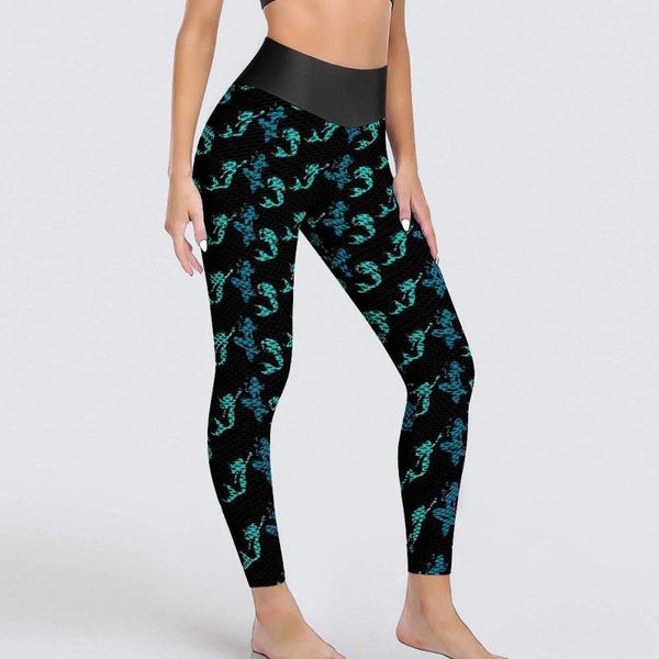 Calças Active Calças Leggings Sereias Com Estampa Animal Fitness Ioga Legging Cintura Alta Elástica Calça Legging Feminina Elegante