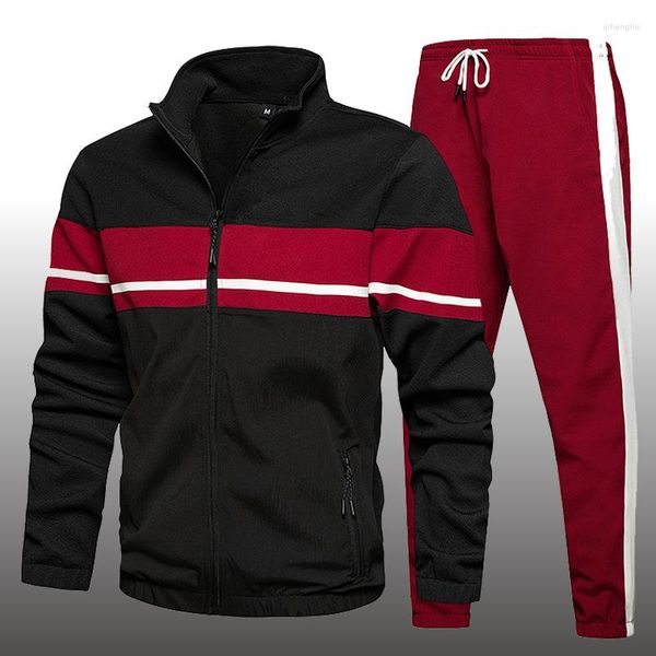 Herren-Trainingsanzüge, Frühlings-Trainingsanzug, lässiges Set, männlich, Herbst, Jogger, Kapuzen-Sportbekleidung, Jacken, Hosen, 2-teiliges Set, Hip-Hop-Laufsportanzug