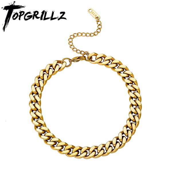 Cavigliere TOP 6mm8mm Bracciale in acciaio inossidabile con catena cubana Hip Hop Fashion per accessori donna regalo 230801