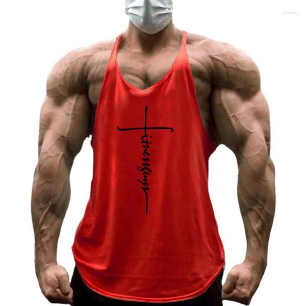 Herren Tank Tops Muscle Animal Bodybuilding Stringer Top Herren Baumwolle 1 cm Schultergurt Gym Kleidung Sommer Fitness Weste Sport ärmellos