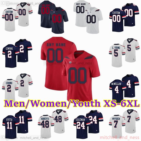 2023-24 Maglia da calcio personalizzata NCAA S-6XL Arizona Wildcats 11 Noah Fifita 4 Tetairoa McMillan Luke Plummer Brightwell Stefanski Jr. Rocker Jr. Miller Rutherford