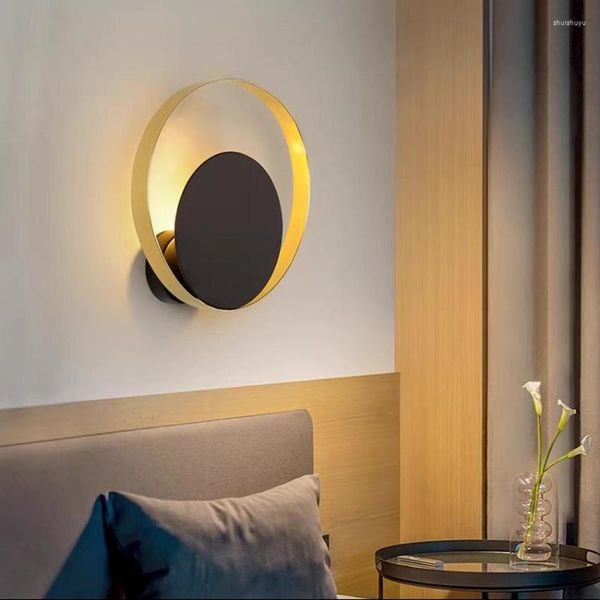 Стеновая лампа Nordic G9 Светодиодная круглая световая спальня спальня кровати гостиная современная интерьера