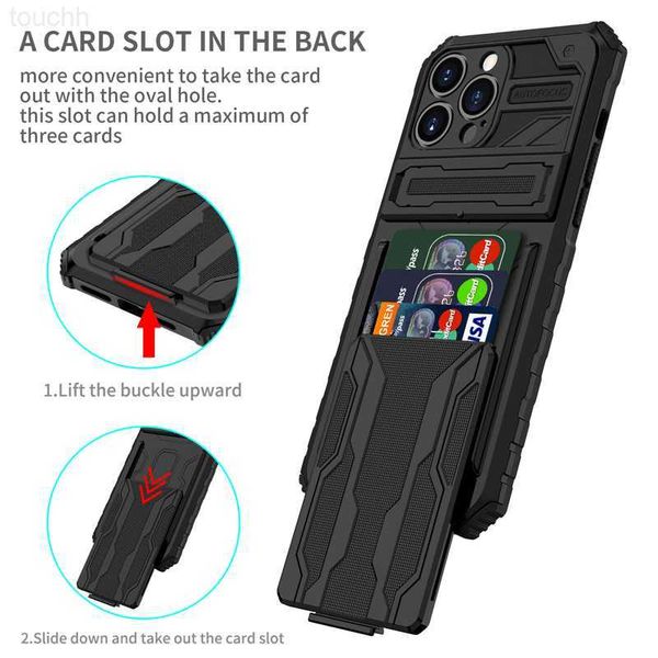 Корпуса мобильного телефона King Kong Card держатель для iPhone 11 12 13 Pro Max Mini XR 8 7 плюс 13PROMAX IPHON13 Shock -Resean PC+TPU Back Cover L 230731 ..