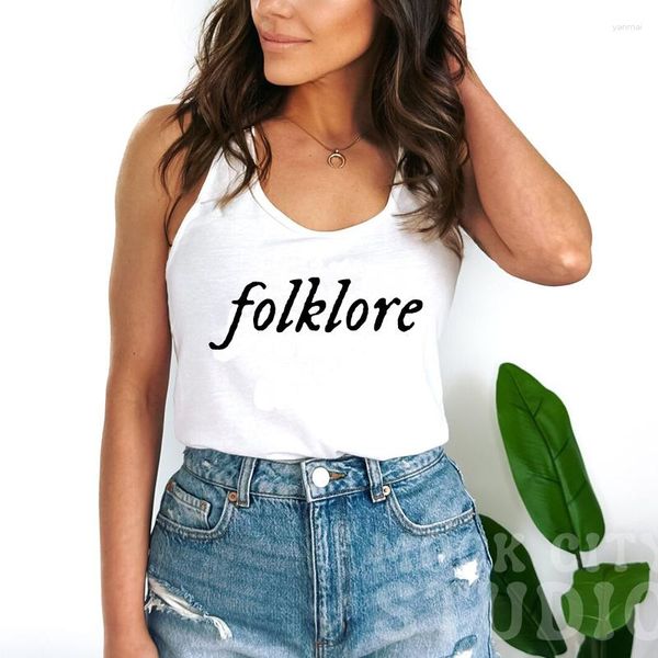 Serbatoi da donna Folklore Lettere stampate Canotta da donna Y2l Hip Hop Gilet senza maniche Cotone Vestiti da festa sexy Ragazze Ts Fashion Raceback Tees