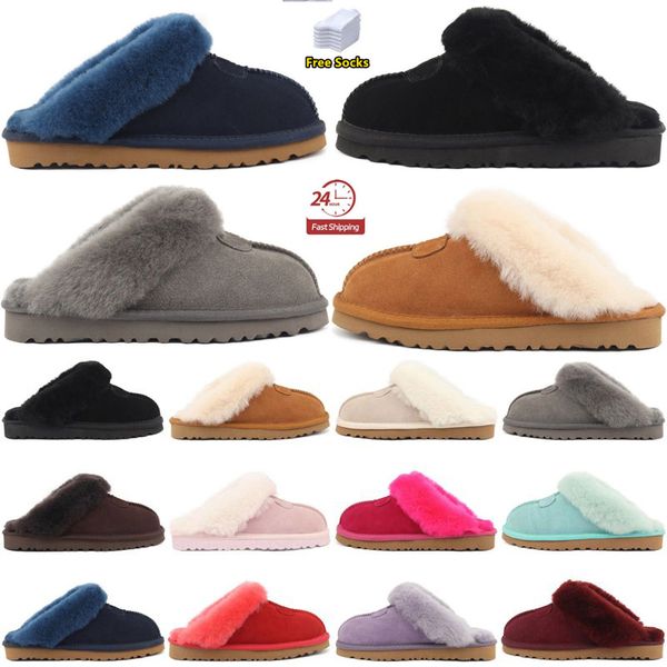 Chinelos clássicos rosa design mulheres aus 51250 puffer sandálias designer botas chinelos cabra coquette pele de carneiro quente peludo fluff slides martin curto mulheres quentes