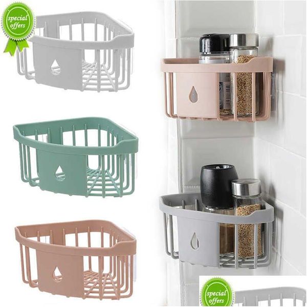 Mensole da bagno Lavello da cucina Scarico a parete Angolo portaoggetti Scolasapone Scaffale Appendiabiti Organizzatore Accessori Goccia Deli Dhiwe