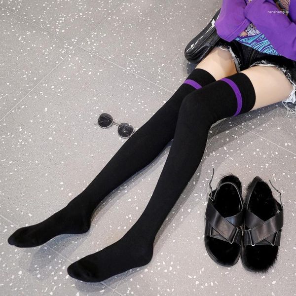 Женщины носки осень и зимний хлопок без колен Силиконовой, не скользящий японские чулки JK Zeng Color High вязаные женщины S
