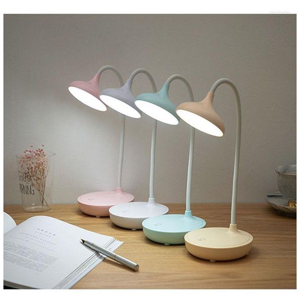 Luminárias de mesa com proteção para os olhos, luz de leitura, plugue recarregável para estudantes, cama de uso duplo, quarto frontal, para dormir, escrita, noite, abajur de mesa