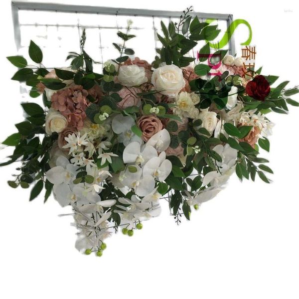 Dekorative Blumen SPR 2M/Stück Guter Preis für Hochzeitsdekoration Hortensie mit Rose Kunstseide Blumenwand